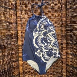 Ekouaer One Piece high neck halter. Size M